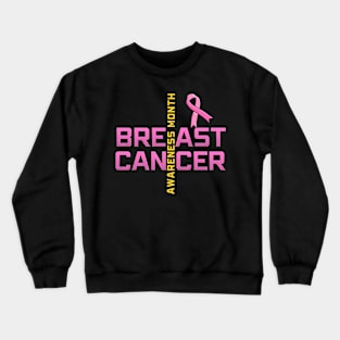 Pink Ribbon Breast Cancer Awareness Month Crewneck Sweatshirt